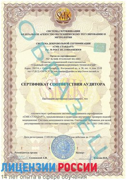 Образец сертификата соответствия аудитора Первомайск Сертификат ISO 13485